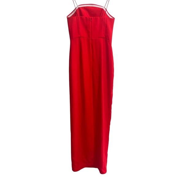 Amanda Uprichard X Revolve Wolfe Maxi Gown In Crimson Red Rosettes - Picture 8 of 11